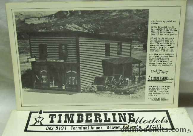 Timberline 1/87 Hardware Store - HO Scale Craftsman kit, HS-100 plastic model kit